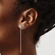 Stainless Steel Polished Bar Front & Back Post Dangle Earrings