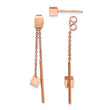 Chisel Stainless Steel Polished Rose IP-plated Front and Back Post Dangle Earrings