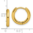 Stainless Steel Polished Yellow IP-plated 2.5mm Hinged Hoop Earrings