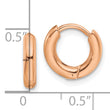 Stainless Steel Polished Rose IP-plated 2.5mm Hinged Hoop Earrings