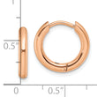 Stainless Steel Polished Rose IP-plated 2.5mm Hinged Hoop Earrings