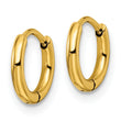 Stainless Steel Polished Yellow IP-plated 1.6mm Hinged Hoop Earrings