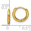 Stainless Steel Polished Yellow IP-plated 1.6mm Hinged Hoop Earrings