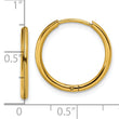 Stainless Steel Polished Yellow IP-plated 1.6mm Hinged Hoop Earrings