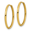 Stainless Steel Polished Yellow IP-plated 1.6mm Hinged Hoop Earrings