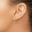Stainless Steel Polished Rose IP-plated 1.6mm Hinged Hoop Earrings
