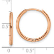 Stainless Steel Polished Rose IP-plated 1.6mm Hinged Hoop Earrings