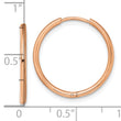 Stainless Steel Polished Rose IP-plated 1.6mm Hinged Hoop Earrings