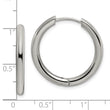 Stainless Steel Polished 3mm Hinged Hoop Earrings