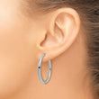 Stainless Steel Polished 3mm Hinged Hoop Earrings