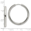 Stainless Steel Polished 3mm Hinged Hoop Earrings