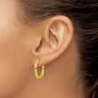 Stainless Steel Polished Yellow IP-plated 3mm Hinged Hoop Earrings