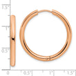 Stainless Steel Polished Rose IP-plated 3mm Hinged Hoop Earrings