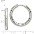 Stainless Steel Polished 3.5mm Hinged Hoop Earrings