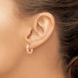 Stainless Steel Polished Rose IP-plated 3.5mm Hinged Hoop Earrings