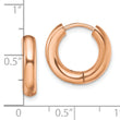 Stainless Steel Polished Rose IP-plated 3.5mm Hinged Hoop Earrings