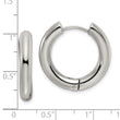 Stainless Steel Polished 4mm Hinged Hoop Earrings