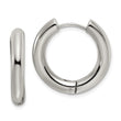 Chisel Stainless Steel Polished 4mm Hinged Hoop Earrings