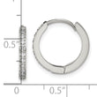 Stainless Steel Polished with Preciosa Crystal 2mm Hinged Hoop Earrings