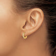 Stainless Steel Polished Yellow IP w/Preciosa Crystal Hinged Hoop Earrings
