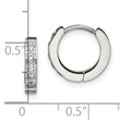 Stainless Steel Polished with CZ 2.5mm Hinged Hoop Earrings