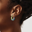 Stainless Steel Polished Rainbow IP-plated Hoop Earrings