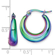 Stainless Steel Polished Rainbow IP-plated Hoop Earrings