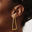 Stainless Steel Polished Yellow IP-plated Triangular Hoop Earrings
