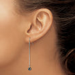 Stainless Steel Polished with Snowflake Stone Dangle Earrings