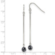 Stainless Steel Polished with Snowflake Stone Dangle Earrings