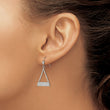 Stainless Steel Polished with CZ Shepherd Hook Dangle Earrings