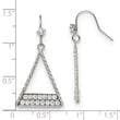 Stainless Steel Polished with CZ Shepherd Hook Dangle Earrings