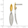 Stainless Steel Brushed Yellow IP-plated Post Dangle Earrings