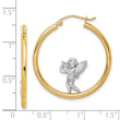 14k with Rhodium Angel Hoop Earrings