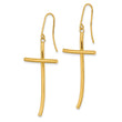 14K Polished Cross Dangle Earrings