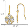 14K and Rhodium Fancy Dangle Wire Earrings