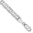 14K White Gold 8 inch 5.25mm Concave Anchor with Lobster ClaspBracelet
