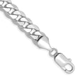 14K White Gold 8 inch 8.5mm Flat Beveled Curb with Lobster Clasp Bracelet