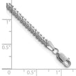 14K White Gold 7 inch 2.3mm Franco with Lobster Clasp Bracelet