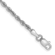 14K White Gold 8 Inch 2.25mm Diamond-cut Quadruple Rope Lobster Clasp Chain