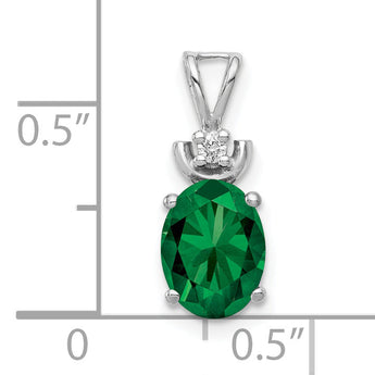 14k White Gold 8x6mm Oval Mount St. Helens AA Diamond Pendant