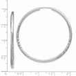 14k White Gold 2mm Diamond-cut Endless Hoop Earrings