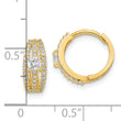 14K Polished Fancy CZ Hoop Earrings