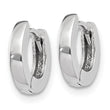 14k White Gold Polished Round Hinged Hoop Earrings