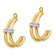 14k Two-tone Polished Double J-Hoop Earring Jackets