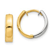 14k Two-tone Hinged Hoop Earrings