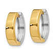 14k Two-tone Hinged Hoop Earrings