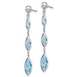 14K WG Blue Topaz Post Earrings
