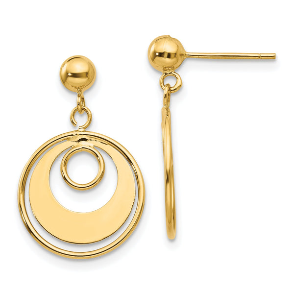 14k Circle Post Earrings