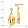14k Polished Oval Dangle with CZ Stud Earring Jackets
